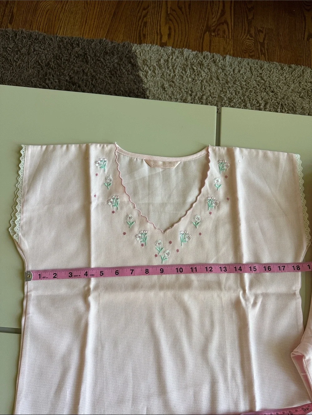 Kids Pink Embroidered Pajama Set